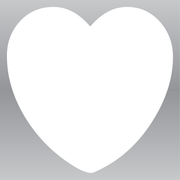 6" Blank Heart Decal (12pack) Thumbnail